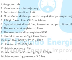 Flow Meter Solar (DN3-DN100) Flow Meter Solar WPA Meters (High Accuracy Meter 1%) 3 spesifikasi_flow_meter_wpa_solar_1_inch